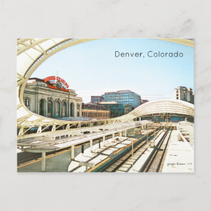 Cartão Postal Vista Contemporânea da Estação Sindical, Denver
