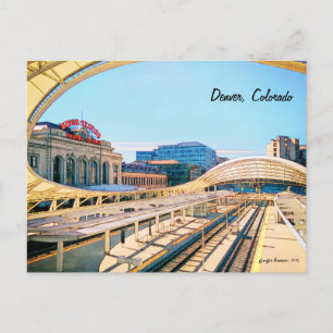 Cartão Postal Vista Contemporânea da Estação Sindical, Denver