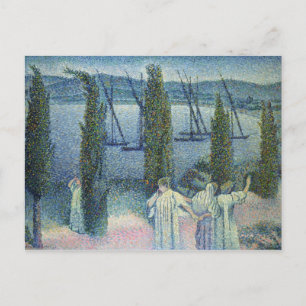 Cartão Postal Vista Costeira com Ciprestes, 1896