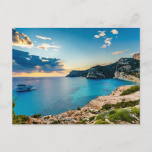 Cartão Postal Vista costeira de Palaiokastritsa, Corfu, Grécia