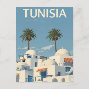 Cartão Postal Vista Costeira Ensolarada da Tunísia