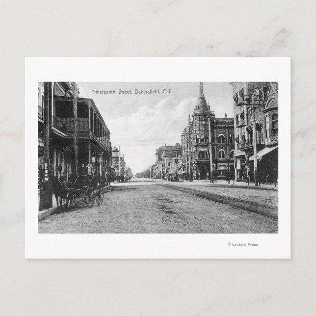Cartão Postal Vista da 19ª Rua # 2Bakersfield, CA (Frente)