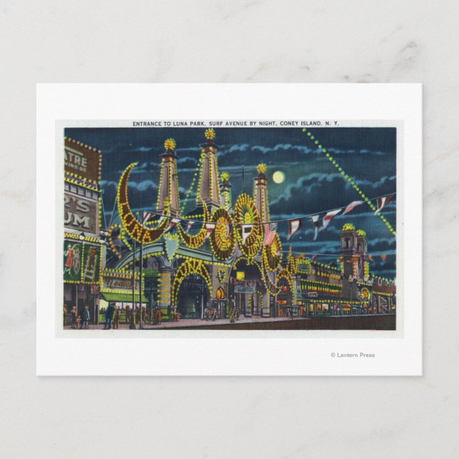 Cartão Postal Vista da Avenida surf da Entrada do Parque Luna em (Frente)