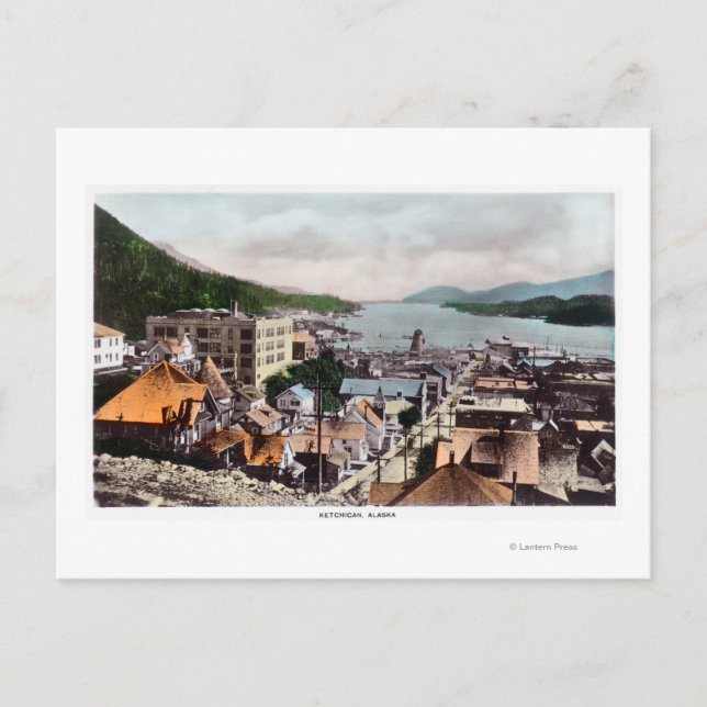 Cartão Postal Vista da Baía de CityKetchikan, AK (Frente)