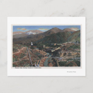Cartão Postal Vista da barragem durante a construção