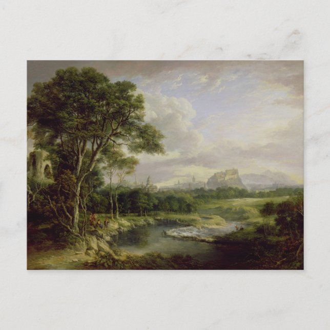 Cartão Postal Vista da cidade de Edimburgo, c.1822 (petróleo sob (Frente)