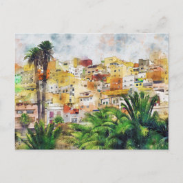 Cartão Postal Vista da cidade de Las Palmas de Gran Canaria.