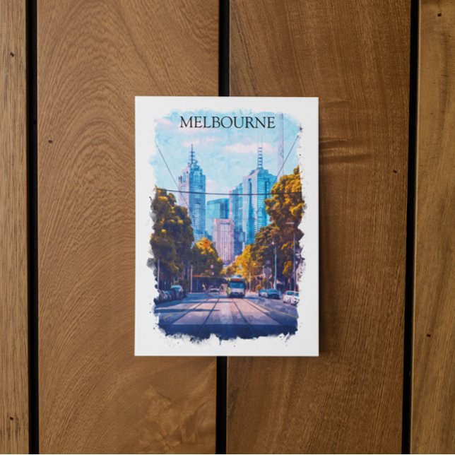 Cartão Postal Vista da Cidade de Melbourne Austrália Viagem (Melbourne Australia travel postcard)