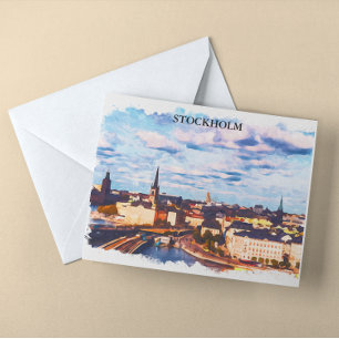 Cartão Postal Vista da Cidade do Panorama, Suecia Estocolmo