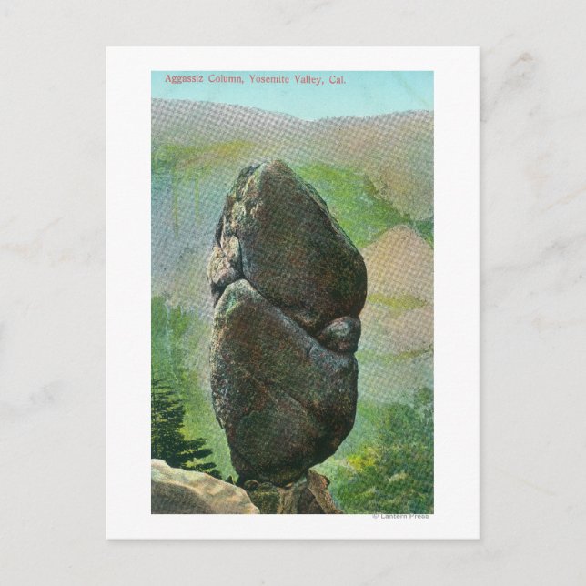 Cartão Postal Vista da Coluna AggassizParque Yosemite Nat'l, CA (Frente)