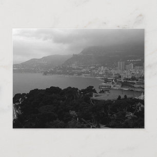 Cartão Postal Vista da costa vintage de Monte Carlo em Mônaco