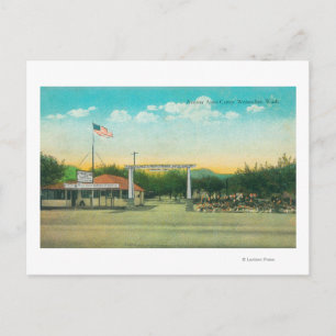 Cartão Postal Vista da entrada do acampamento automático da aven