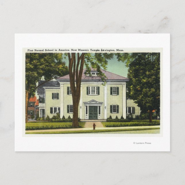Cartão Postal Vista da escola normal de 1rua na América (Frente)