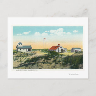 Cartão Postal Vista da estação de Guarda costeira do Race Point