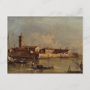 Cartão Postal Vista da Ilha por Francesco Guardi