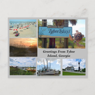 Cartão Postal Vista da Ilha Tybee, Cartão-postal da Geórgia