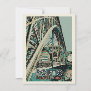 Cartão Postal Vista da ilustração da Ponte D. Luís Porto Portuga