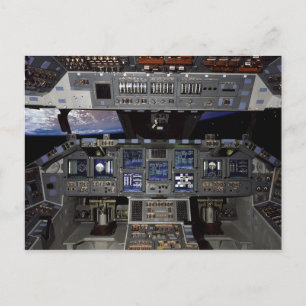 Cartão Postal Vista da janela da cabine do ônibus espacial da NA