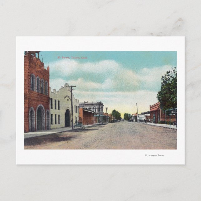 Cartão Postal Vista da K StreetTulare, CA (Frente)