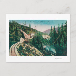 Cartão Postal Vista da Linha de Caminho de Ferro do Pacífico Su