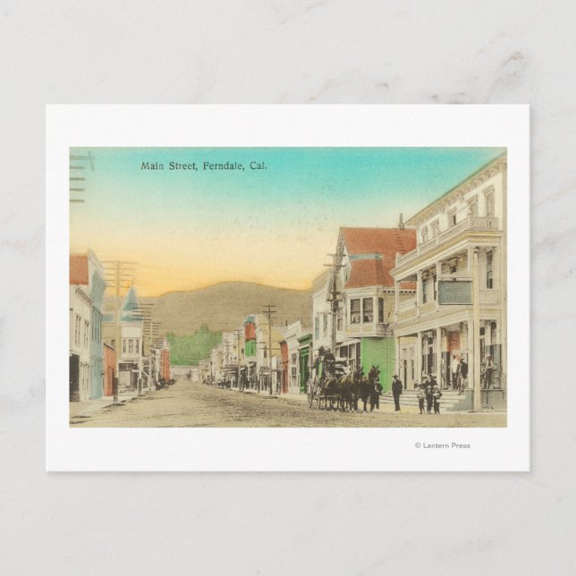 Cartão Postal Vista da Main Street, Carruagem (Frente)