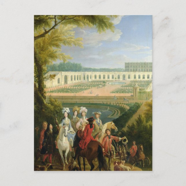 Cartão Postal Vista da Orangerie em Versalhes, após 1697 (Frente)