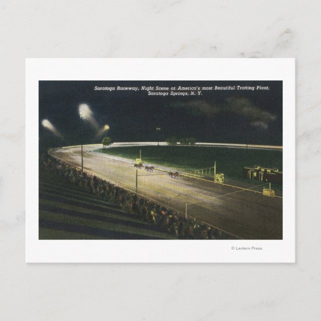 Cartão Postal Vista da Pista de Corrida à Noite (Frente)