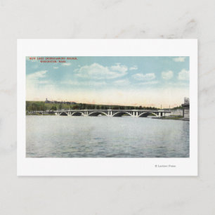 Cartão Postal Vista da Ponte do Novo Lago Quinsigamond