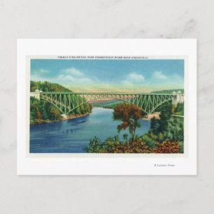 Cartão Postal Vista da Ponte do Rei Francês sobre o Connecticut