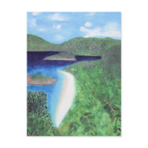 Vista da Praia de São João, Ilhas Virgens American