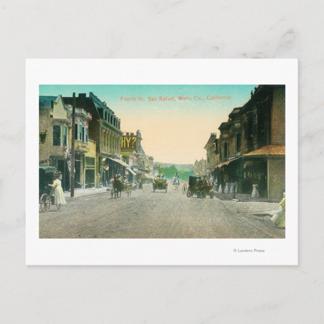 Cartão Postal Vista da Quarta Rua # 2San Rafael, CA (Frente)