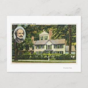 Cartão Postal Vista da Residência de Wayside de Hawthorne