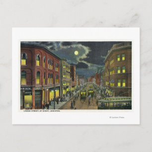 Cartão Postal Vista da Rua Lisboa à Noite