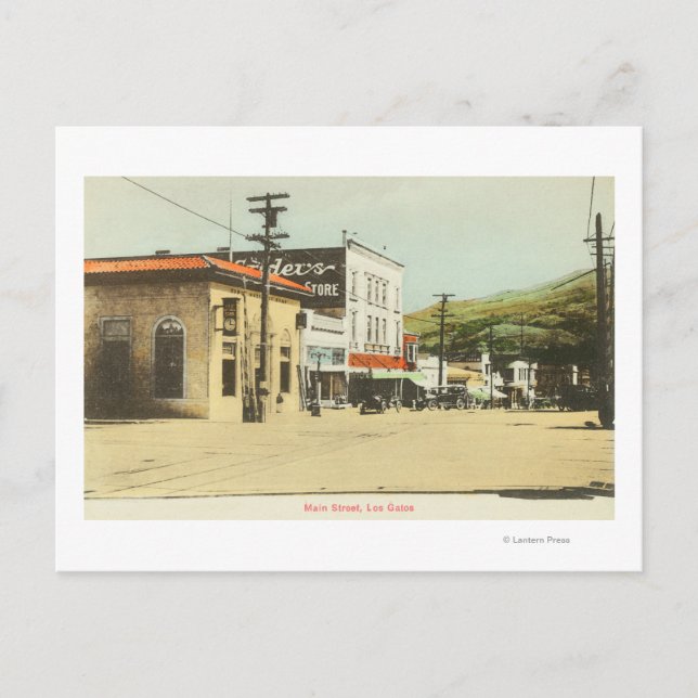 Cartão Postal Vista da rua principalLos Gatos, CA (Frente)