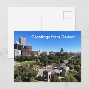 Cartão Postal Vista da Silhueta de Denver Edifício do Capitólio 