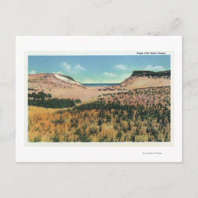 Cartão Postal Vista das dunas de areia do Cabo Cod 2 (Frente)