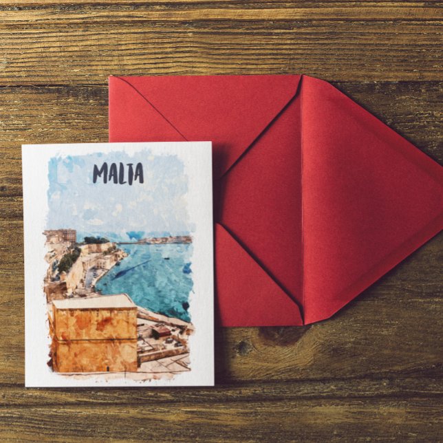 Cartão Postal Vista das ilhas mediterrânicas de Malta (Malta Mediterranean Island Panorama View)