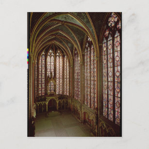 Cartão Postal Vista das janelas de vidro colorido