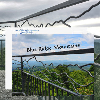 Cartão Postal Vista das Montanhas Blue Ridge Jump Off Rock NC
