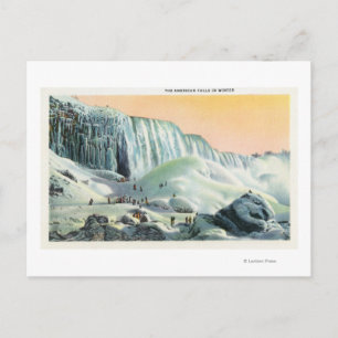 Cartão Postal Vista das quedas americanas no inverno nº 2
