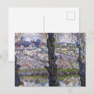 Cartão Postal Vista de Arles de Van Gogh Pomares em Flor