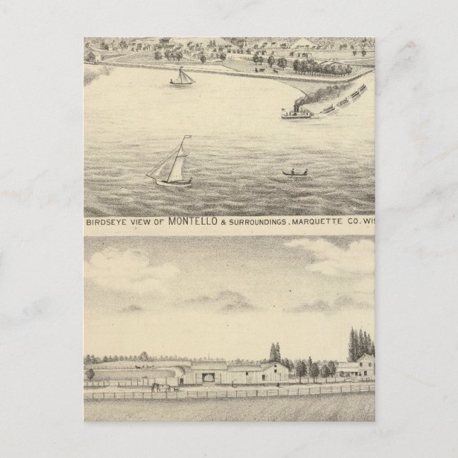 Cartão Postal Vista de aves de Montello (Frente)