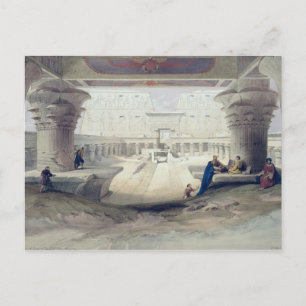 Cartão Postal Vista de baixo do Portico de Templo de Edfou, Up