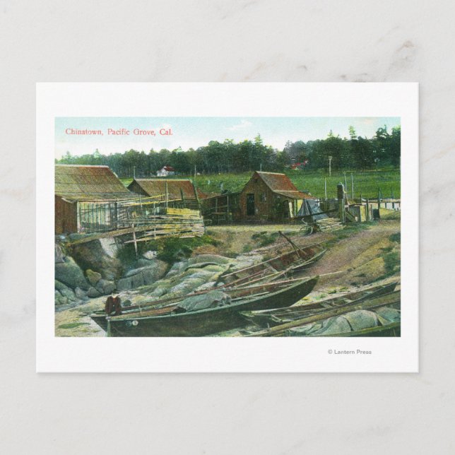 Cartão Postal Vista de Barcos na Praia em Chinatown (Frente)