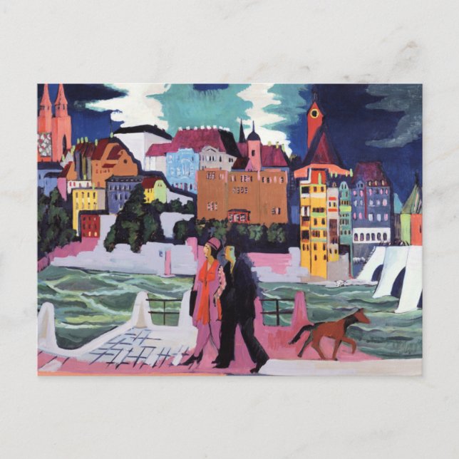 Cartão Postal Vista de Basileia e do Reno (Frente)