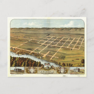 Cartão Postal Vista de Bird de New Ulm, Minnesota (1870)
