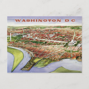 Cartão Postal Vista de Bird sobre Washington, D.C. (1901)