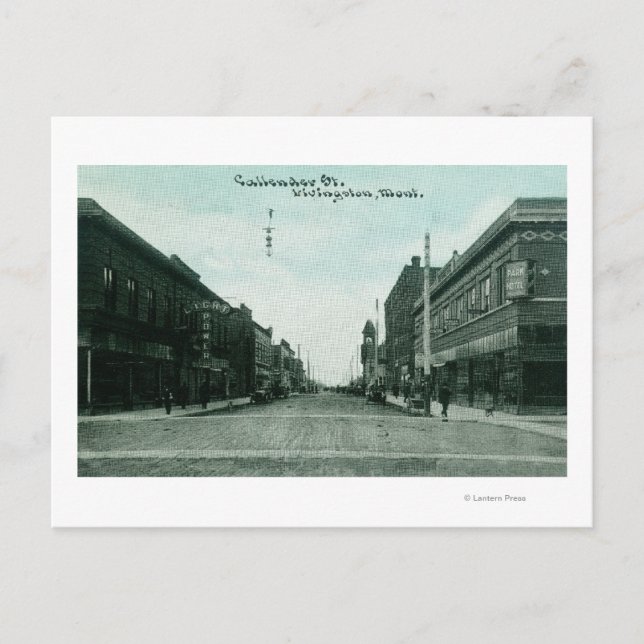 Cartão Postal Vista de Callender StreetLivingston, MT (Frente)