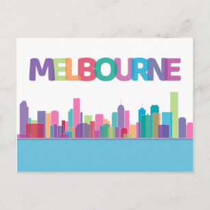 Cartão Postal Vista de Cidade do Paisagem Melbourne, Austráli