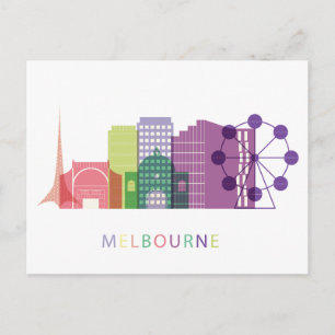 Cartão Postal Vista de Cidade do Paisagem Melbourne, Austráli